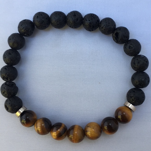 New! Tiger Eye Oil Diffuser Bracelet - Picture 2 of 2